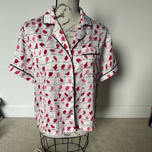 Kate Spade Pink and Red lipstick Pajama set